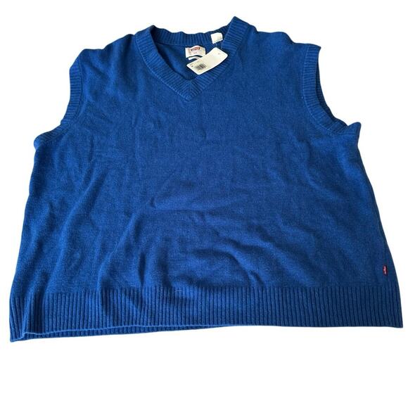 New solid royal blue Levi’s men’s pullover sweater vest v neck XXL - Picture 1 of 10